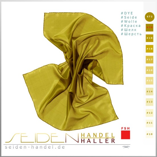 Seidentuch-Tanztuch Ponge 05, 138 x 138cm, Goldgelb Seidentuch-Tanztuch Ponge 05, 138 x 138cm, Goldgelb