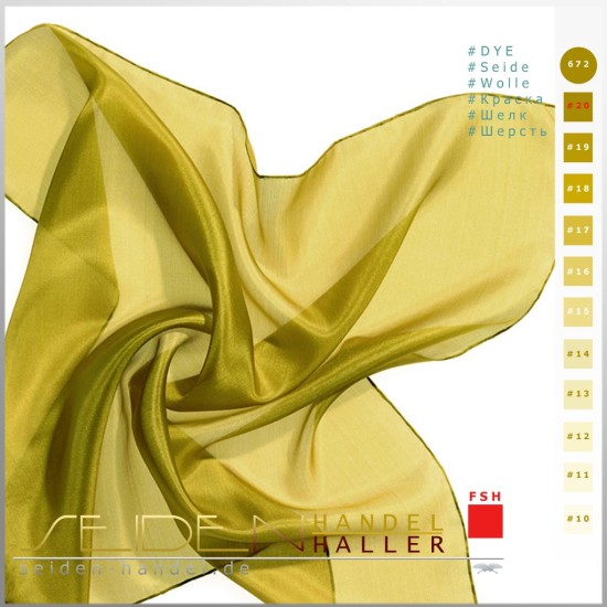 Seidentuch-Tanztuch Ponge 05, 138 x 138cm, Goldgelb Seidentuch-Tanztuch Ponge 05, 138 x 138cm, Goldgelb