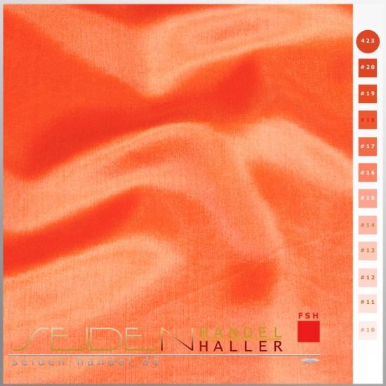Seidentuch Ponge 05, Format: 110 x 110cm, Pfirsich Orange
