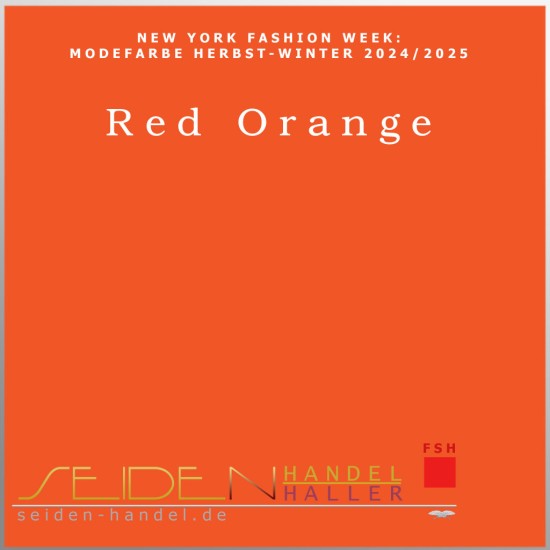 Seidentuch Luxus Ponge 4.2, Format: 90 x 90cm, Red-Orange