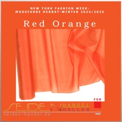 Seidenstoff Luxus Ponge 04, 92cm, 3m-Coupon, Trendfarbe Red Orande