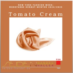 Seidentuch Luxus Ponge 4.2, Format: 35 x 35cm, Tomato Cream