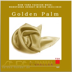 Seidentuch Luxus Ponge 4.2, Format: 35 x 35cm, Golden Palm