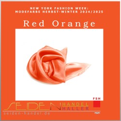 Seidentuch Luxus Ponge 4.2, Format: 35 x 35cm, Trendfarbe Red Orange
