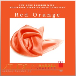 Seidentuch Luxus Ponge 4.2, Format: 35 x 35cm, Trendfarbe Red Orange