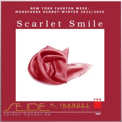 Seidentuch Luxus Ponge 4.2, Format: 35 x 35cm, Trendfarbe Scarlet Smile