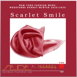 Seidentuch Luxus Ponge 4.2, Format: 35 x 35cm, Trendfarbe Scarlet Smile