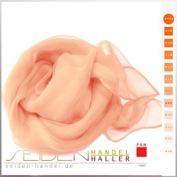 Seidentuch Chiffon 3.5, 90 x 90cm, Trendfarbe des Jahres 2024 Peach Fuzz