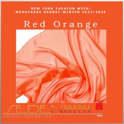 Seidentuch Luxus Ponge 4.2, Format: 90 x 90cm, Red-Orange