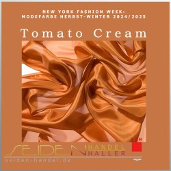 Seidentuch Luxus Ponge 4.2, Format: 90 x 90cm, Tomato Cream