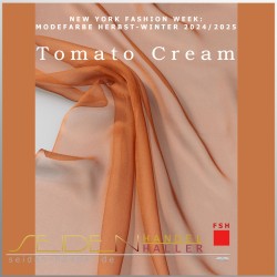 Seidenstoff Chiffon 4.5, 90 cm, in Trendfarbe Tomato Cream