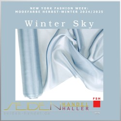 Seidenstoff Luxus Ponge 04, 92cm, Trendfarbe Winter Sky