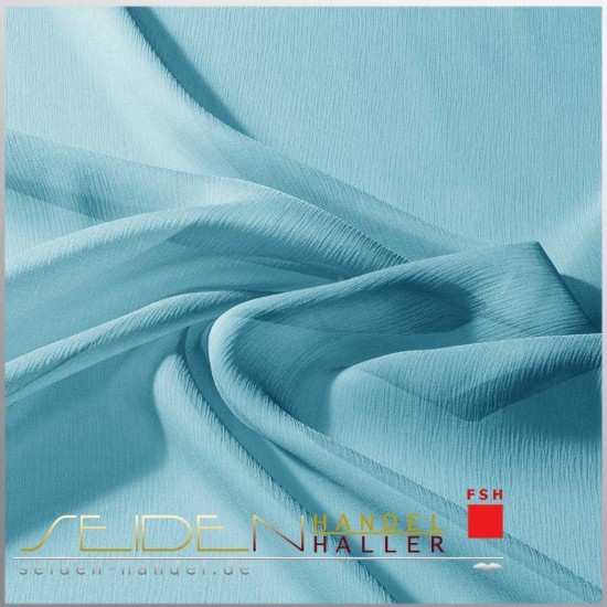 Seidenstoff Crinkle Georgette 08, 136cm, 3m Coupon, blau Seidenstoff Crinkle Georgette 08, 136cm, 3m Coupon, blau