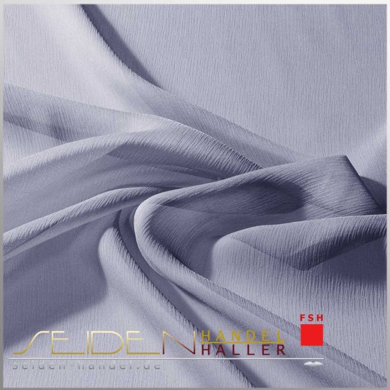 Seidenstoff Crinkle Georgette 08, 136cm, 3m Coupon, blau Seidenstoff Crinkle Georgette 08, 136cm, 3m Coupon, blau