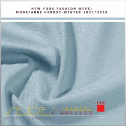 Seidenstoff Bourette 22, 112cm, 3m-Coupon, Trendfarbe Winter Sky