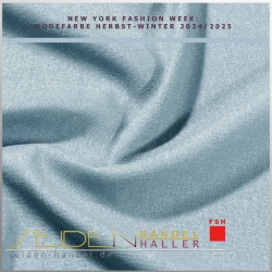 Seidenstoff Bourette 22, 112cm, 3m-Coupon, Trendfarbe Winter Sky