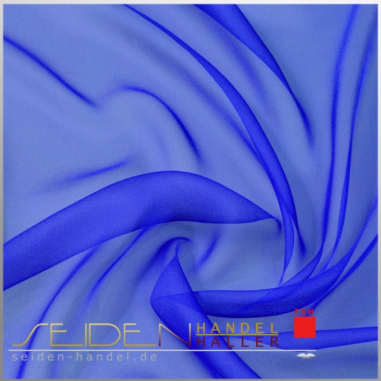 Seidenstoff Chiffon 4.5, 90 cm, 3m-Coupon, blau