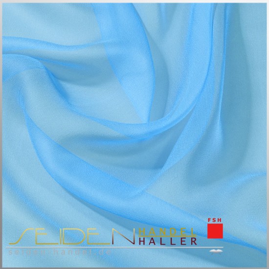 Seidenstoff Chiffon 4.5, 90 cm, 3m-Coupon, blau