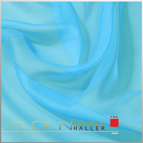 Seidenstoff Chiffon 4.5, 90 cm, 3m-Coupon, blau