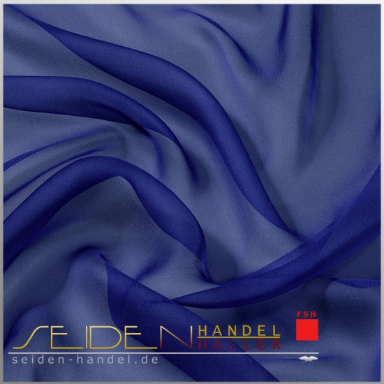 Seidenstoff Chiffon 4.5, 90 cm, 3m-Coupon, blau
