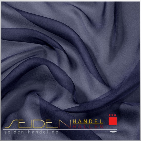 Seidenstoff Chiffon 4.5, 90 cm, 3m-Coupon, blau