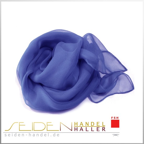 Seidentuch Chiffon 4.5, 55 x 55cm, Blau