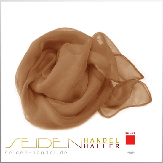 Seidentuch Chiffon 4.5, 75 x 75cm, braun