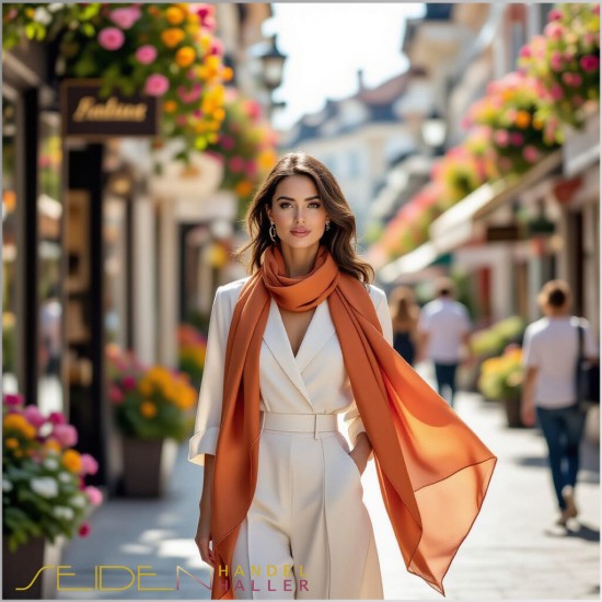 Seidenstoff Ponge 05, Brandied Melon, Fashioncolors 25/26 Seidenstoff Ponge 05, Brandied Melon, Fashioncolors 25/26