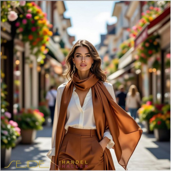 Seidenstoff Ponge 05, Bronze Brown, Fashioncolors 25/26 Seidenstoff Ponge 05, Bronze Brown, Fashioncolors 25/26