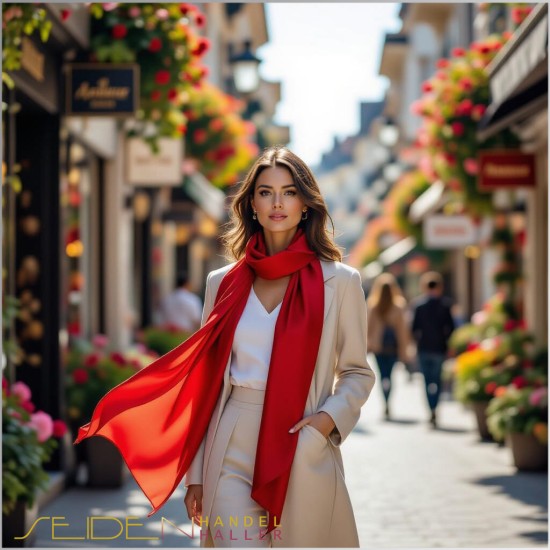 Seidenstoff Ponge 05, Poppy Red, Fashioncolors 25/26 Seidenstoff Ponge 05, Poppy Red, Fashioncolors 25/26
