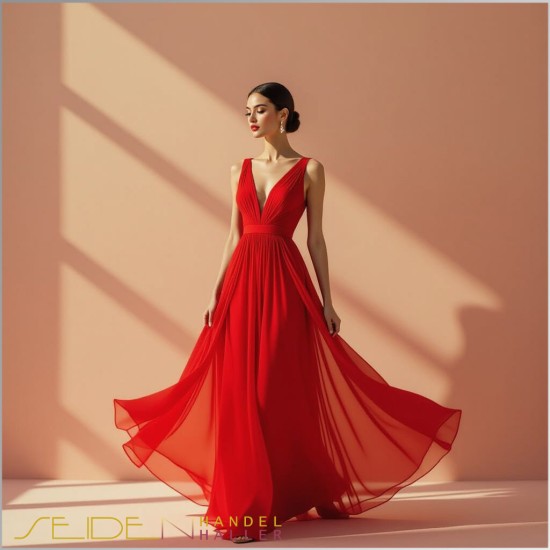 Seidenstoff Ponge 05, Poppy Red, Fashioncolors 25/26 Seidenstoff Ponge 05, Poppy Red, Fashioncolors 25/26