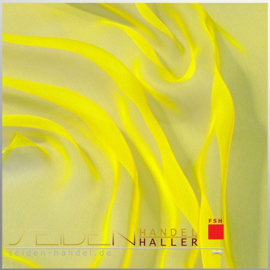 Seidenstoff Chiffon 4.5, 90 cm, 3m-Coupon, gelb Seidenstoff Chiffon 4.5, 90 cm, 3m-Coupon, gelb