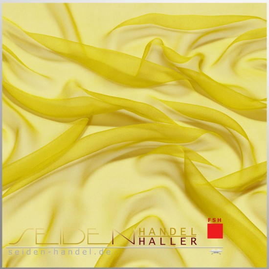 Seidenstoff Chiffon 4.5, 90 cm, 3m-Coupon, gelb Seidenstoff Chiffon 4.5, 90 cm, 3m-Coupon, gelb