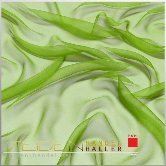 Seidenstoff Chiffon 4.5, 90 cm, 3m-Coupon, grün