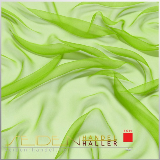 Seidenstoff Chiffon 4.5, 90 cm, 3m-Coupon, grün