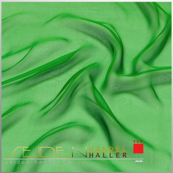 Seidenstoff Chiffon 4.5, 90 cm, 3m-Coupon, grün
