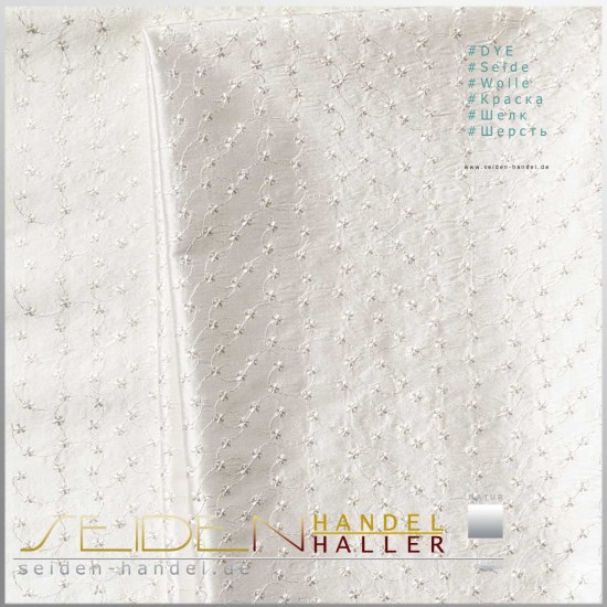 Stoffmuster Seide-Viskose Doupion Flores, naturweiss Stoffmuster Seide-Viskose Doupion Flores, naturweiss