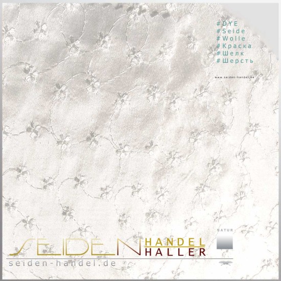 Stoffmuster Seide-Viskose Doupion Flores, naturweiss Stoffmuster Seide-Viskose Doupion Flores, naturweiss