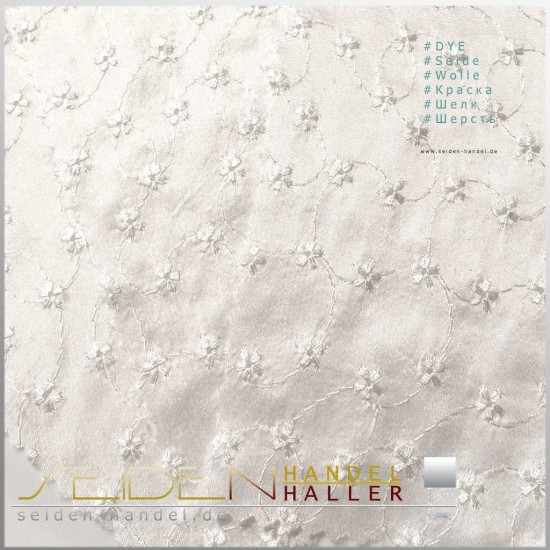 Stoffmuster Seide-Viskose Doupion Flores, naturweiss Stoffmuster Seide-Viskose Doupion Flores, naturweiss