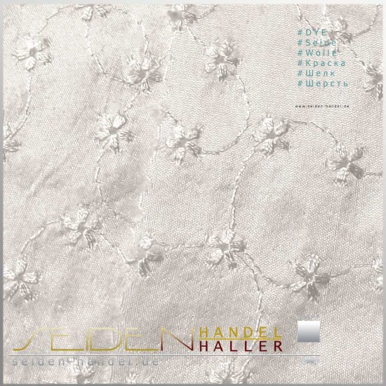 Stoffmuster Seide-Viskose Doupion Flores, naturweiss Stoffmuster Seide-Viskose Doupion Flores, naturweiss