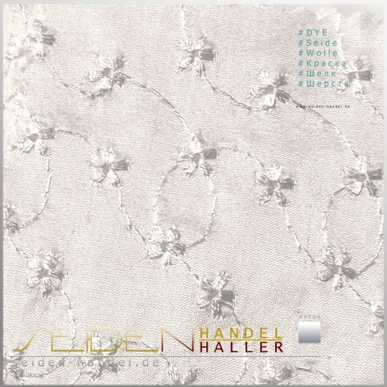 Stoffmuster Seide-Viskose Doupion Flores, naturweiss Stoffmuster Seide-Viskose Doupion Flores, naturweiss