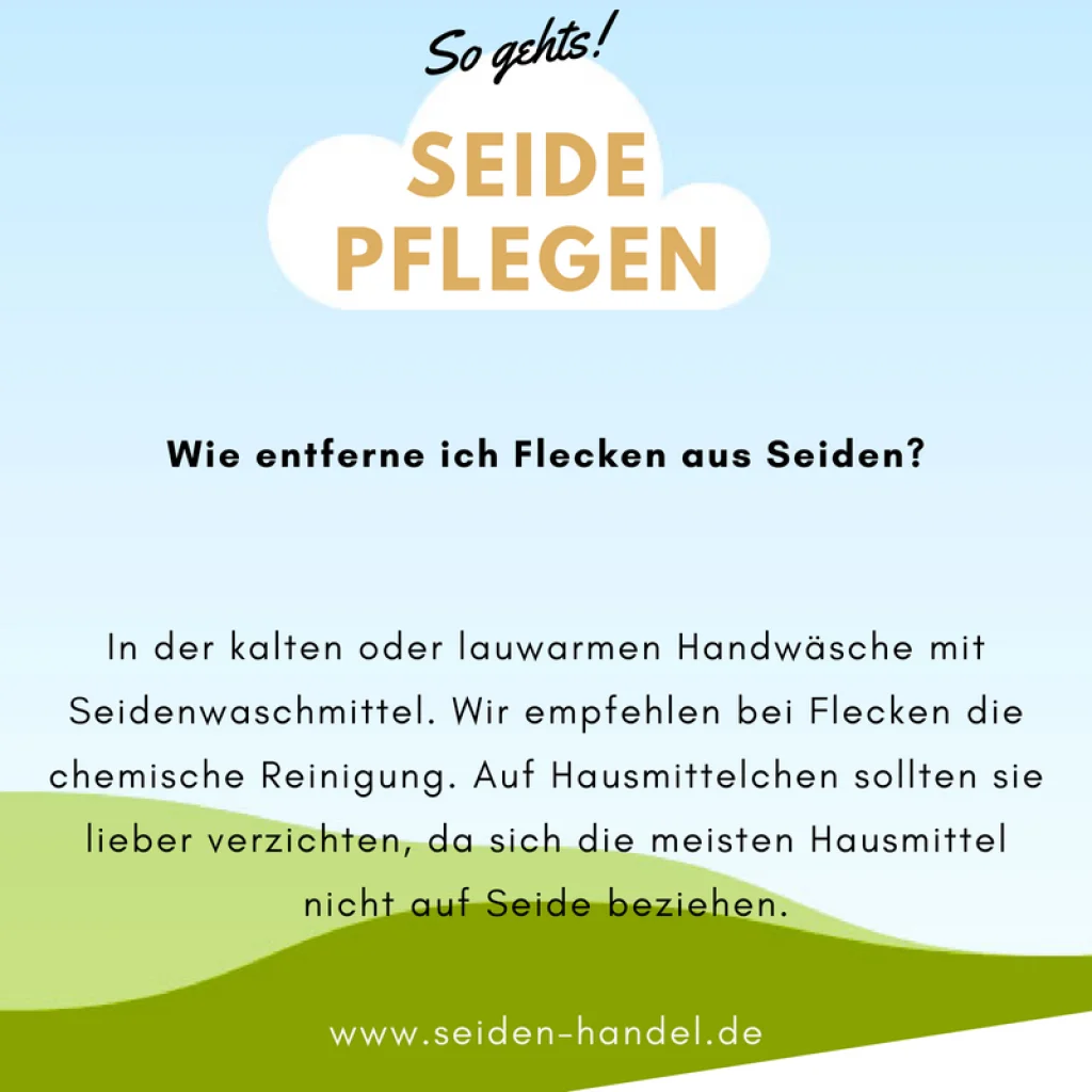 Flecken aus Seide entfernen