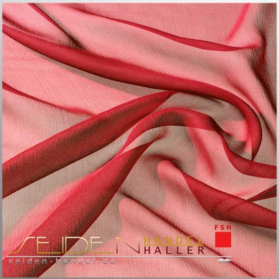 Seidenstoff Crinkle Georgette 08, 136cm, 3m Coupon, rot Seidenstoff Crinkle Georgette 08, 136cm, 3m Coupon, rot