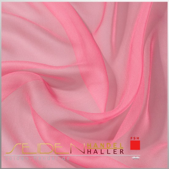 Seidenstoff Chiffon 4.5, 90 cm, 3m-Coupon, rot