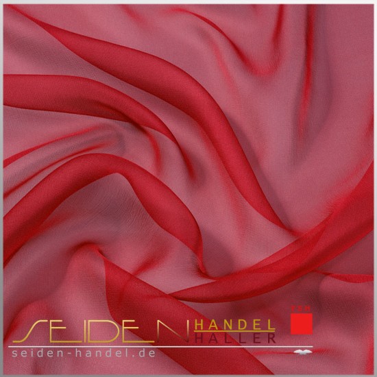 Seidenstoff Chiffon 4.5, 90 cm, 3m-Coupon, rot