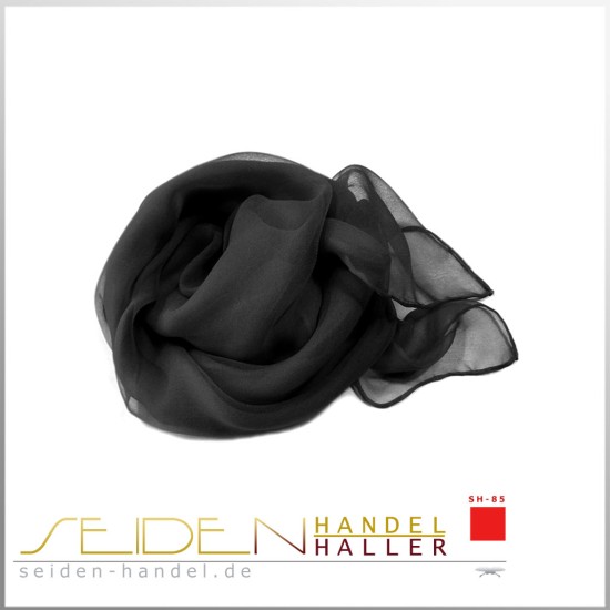 Seidentuch Chiffon 4.5, 45 x 45cm, schwarz Seidentuch Chiffon 4.5, 45 x 45cm, schwarz