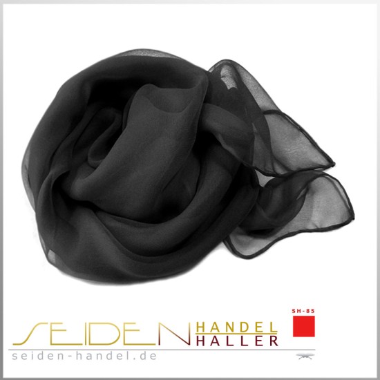 Seidentuch Chiffon 4.5, 75 x 75cm, schwarz
