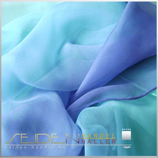 Seidenschal Chiffon 4.5, 90 x 230cm, Bluet, mehrfarbig