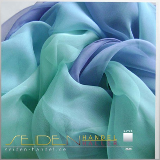 Seidenschal Chiffon 4.5, 90 x 230cm, Bluet, mehrfarbig