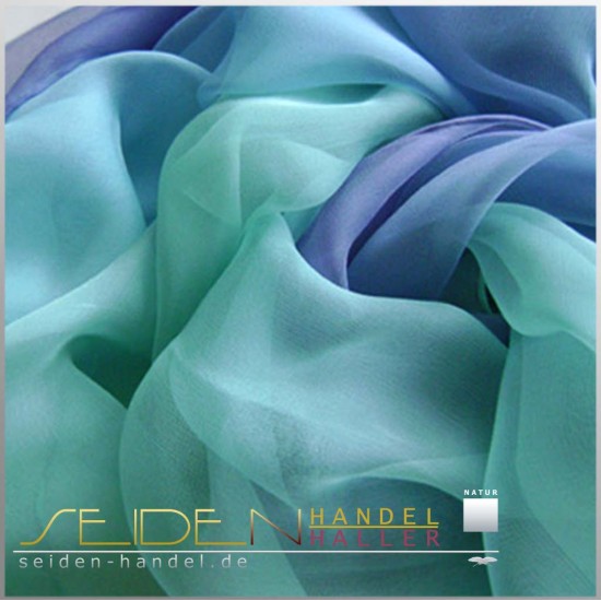 Seidenschal Chiffon 4.5, 90 x 230cm, Bluet, mehrfarbig